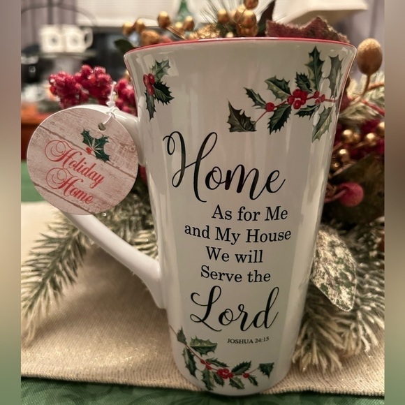 NWT Inspirational Christmas Mug. As for me and my house we shall serve the Lord - Picture 2 of 5